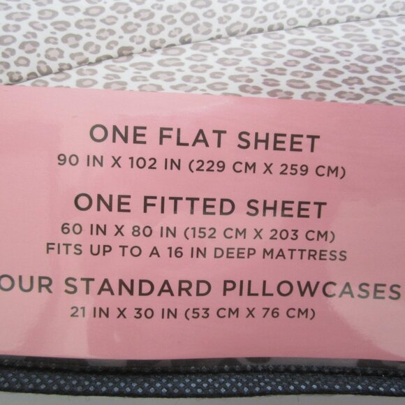 Juicy Couture Queen Sheet Set Animal Print Grey White - Picture 5 of 5